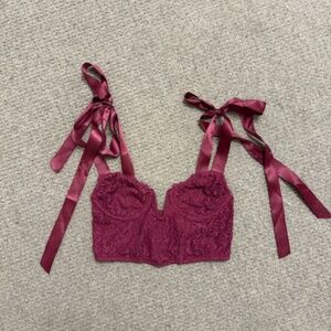 Urban Outfitters magenta lace top